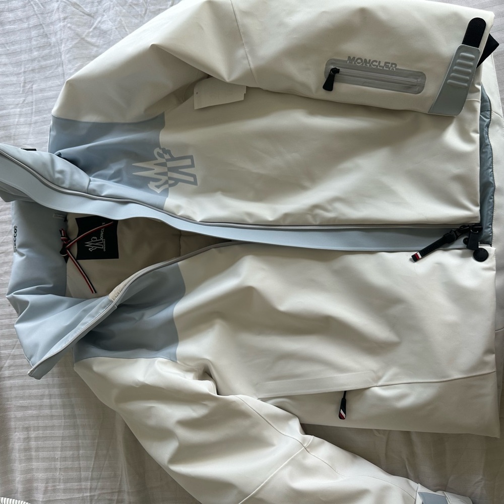 Moncler Grenoble White and blue Zip Jacket